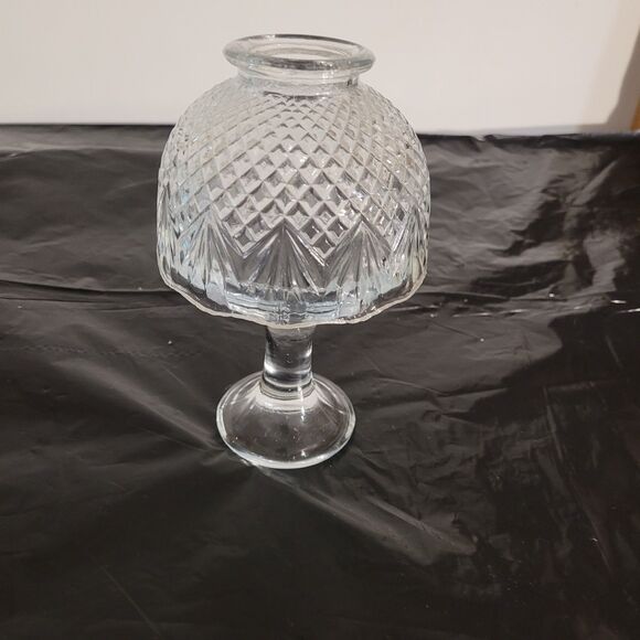Partylite Clear Glass Fairy Light Tealight Candle Holder 7.5" - Picture 1 of 6